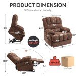 Large Lift Recliner Chair with Massage & Heat