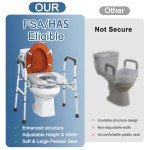 Adjustable Raised Toilet Seat for Seniors and Disabled