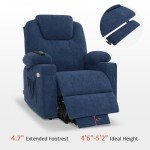 MCombo Petite Power Lift Recliner Chair with Massage