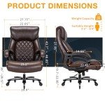 Big and Tall Heavy-Duty Office Chair, 500 lbs