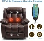 KIMOHOME Leather Dual Motor Power Lift Chair