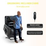 Leather Power Lift Recliner Chair with Massage & Heat