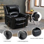 Leather Power Lift Recliner Chair with Massage & Heat