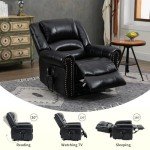 Leather Power Lift Recliner Chair with Massage & Heat