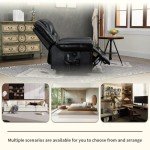 Leather Power Lift Recliner Chair with Massage & Heat