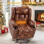 Large Wide Power Lift Chair with Heat & Massage