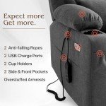 Power Lift Recliner with Massage & Heating Features