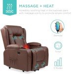 Brown Electric Lift Chair with Massage & Heat