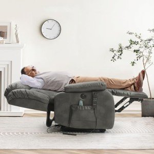 Dual Motor Power Lift Recliner for Seniors - Grey