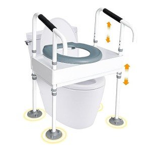 Elevated Toilet Seat with Arms for Seniors