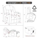 Massage Lift Recliner Chair with USB Ports - Blue