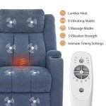Massage Lift Recliner Chair with USB Ports - Blue