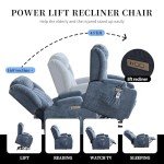Massage Lift Recliner Chair with USB Ports - Blue