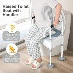 Elevated Toilet Seat with Arms for Seniors