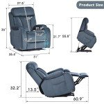 Navy Blue Power Lift Recliner for Seniors