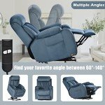 Navy Blue Power Lift Recliner for Seniors