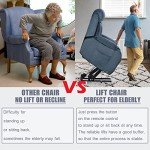 Navy Blue Power Lift Recliner for Seniors