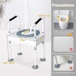 Elevated Toilet Seat with Arms for Seniors