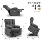 Power Lift Recliner Chair with Heat & Massage