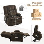 Dual Motor Power Lift Recliner with Massage & Heat