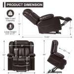 Large Power Lift Recliner Chair with Heat & Massage