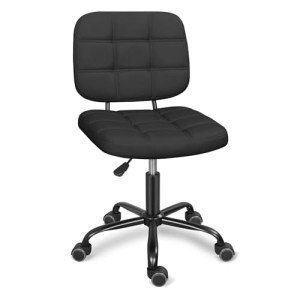 Ergonomic Armless Rolling Desk Chair for Small Spaces