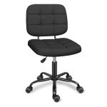 Ergonomic Armless Rolling Desk Chair for Small Spaces