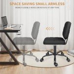 Ergonomic Armless Rolling Desk Chair for Small Spaces