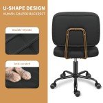 Ergonomic Armless Rolling Desk Chair for Small Spaces