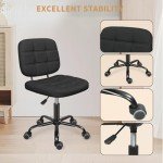 Ergonomic Armless Rolling Desk Chair for Small Spaces