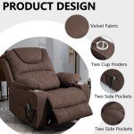 Large Power Lift Recliner Chair with Massage & Heat