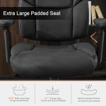 Big & Tall Leather Drafting Chair with Armrests