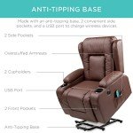 Brown Electric Lift Chair with Massage & Heat