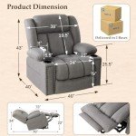 Large Power Lift Chair with Massage and Storage