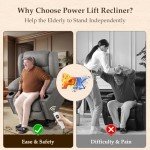 Large Power Lift Chair with Massage and Storage