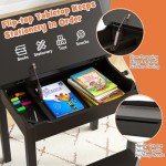 Kids Wooden Lift-Top Desk and Chair Set