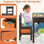 Kids Wooden Lift-Top Desk and Chair Set