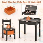 Kids Wooden Lift-Top Desk and Chair Set