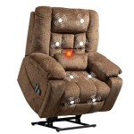 Power Lift Recliner with Massage and Heat, Brown
