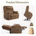 Power Lift Recliner with Massage and Heat, Brown