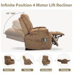 Power Lift Recliner with Massage and Heat, Brown