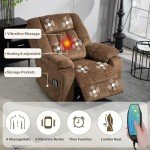 Power Lift Recliner with Massage and Heat, Brown