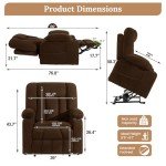 Triple Motor Power Lift Recliner Chair for Seniors