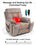 Oversized Power Lift Recliner with Massage & Heat