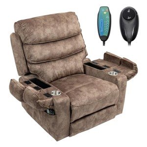 Extra Wide Power Lift Recliner with Massage & Storage