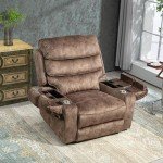 Extra Wide Power Lift Recliner with Massage & Storage