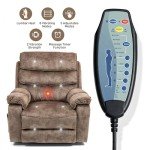 Extra Wide Power Lift Recliner with Massage & Storage
