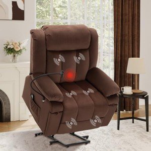 Large Power Lift Recliner with Massage & Heat
