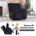 Large Power Lift Recliner with Massage & Heat