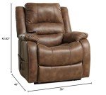 Ashley Yandel Brown Faux Leather Power Lift Recliner